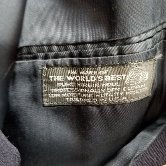 Christian Dior Jacket Mens 42L Blue Stripe Wool Long Sleeve 2 Button Blazer Suit - Picture 6 of 16